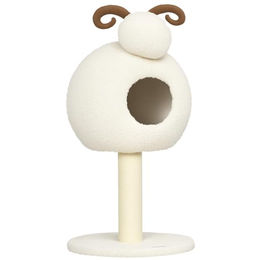 PawHut Kratzbaum im Schaf-Design mit Katzenhöhle und Sisalsäule – Bild 1 von 9