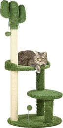 Produktbild von PawHut Kratzbaum Kaktus-Design mit 2 Plattformen und 2 Spielbällen