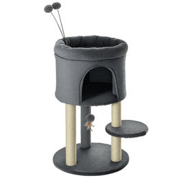 PawHut Kratzbaum mit Katzenhöhle, Sisalsäule und Spielball, 73,5 cm – Bild 1 von 7