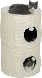 Produktbild von PawHut Kratztonne 69 cm Hoch mit 2 Höhlen und Spielball