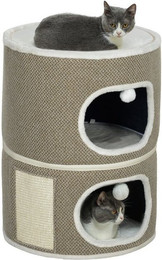 Produktbild von PawHut Kratztonne 69 cm mit 2 Höhlen und Spielbällen aus Sisal