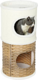 Produktbild von PawHut Kratztonne 80 cm Hoch Ø 40 cm dreistöckige Katzentonne mit Plüschrand