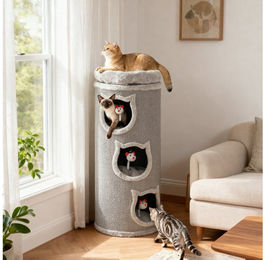 PawHut Kratztonne 96 cm hoch, (Katzenturm, – Bild 1 von 5