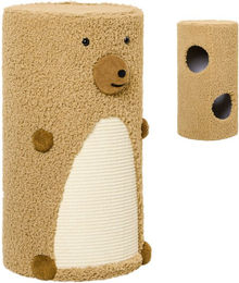 Produktbild von PawHut Kratztonne mit 2 Höhlen und Sisalkratzmatte, 66 cm Höhe