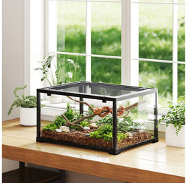 Produktbild von PawHut Terrarium 86 Liter Vivarium mit Schiebetür, 60 x 45 x 32 cm, Schwarz