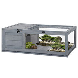PawHut Terrarium aus Holz, mit Haupthäusern, – Bild 1 von 9