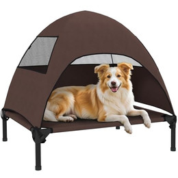 Produktbild von PawHut Tierbett mit Dach für Mittelgroße Hunde