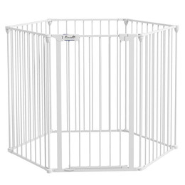 Produktbild von PawHut Welpenauslauf klappbar mit 6 Platten, 90 cm hoch, Weiß