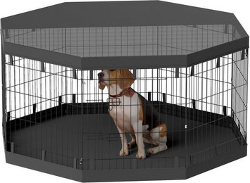 Produktbild von PawHut Welpenauslauf mit Tür und Netz, für kleine & mittelgroße Hunde