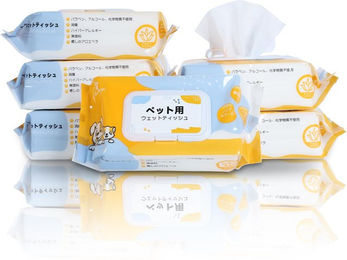 Produktbild von PAWNAX Pet Wet Pure Hunde-Nasstuch, sicher für Körper und Augen von Hunden, Pfotenabwischen, 80 Blatt x 6, dick, ca. 15 x 20 cm, 99 % Wasser