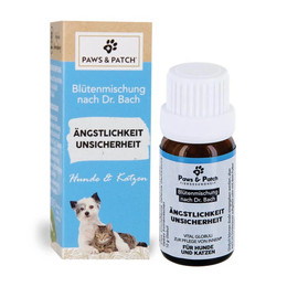 Produktbild von Paws & Patch Blütenmischung nach Dr. Bach Ängstlichkeit Unsicherheit für Hunde und Katzen - 10 g