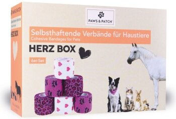 Paws & Patch selbsthaftende Verbände Herz-Box 6er Set – Bild 1 von 3