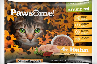 Produktbild von Pawsome Adult Huhn Nassfutter für Katzen - 4 x 85 g