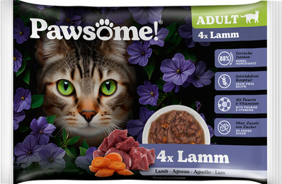 Produktbild von Pawsome Adult Lamm - 4 x 85 g