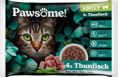 Produktbild von Pawsome Adult Thunfisch - 4 x 85 g