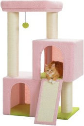 Pawz Road großer Kratzbaum mit 11cm Sisalstämmen pink – Bild 1 von 3
