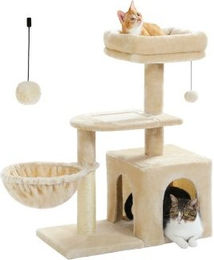 Pawz Road – Kratzbaum für Kitten – Hängematte & Höhle beige – Bild 1 von 3