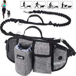 Produktbild von Pecute Joggingleine für Hunde bis 110 kg reflektierend Grau