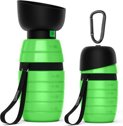 Produktbild von Pecute Trinkflasche mit faltbarer Silikon-Wasserschale für Hunde 650ml - 650 ml