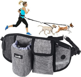Produktbild von Pecute Zwei Joggingleine mit Bauchgurt für Hunde