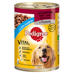 Produktbild von Pedigree Adult 3 Sorten Rind, Lamm, Huhn mit Pastete - 12 x 400 g