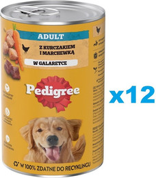 Produktbild von PEDIGREE Adult Dose mit Huhn und Karotten in Gelee - 12 x 1200 g