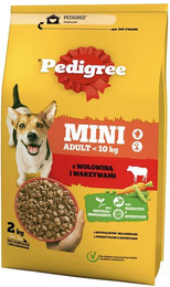 Produktbild von PEDIGREE Adult Mini Trockenfutter mit Rindfleisch und Gemüse - 2 kg