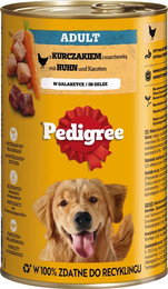 Produktbild von PEDIGREE Adult Nassfutter mit Huhn und Karotten in Gelee - 6 x 1200 g