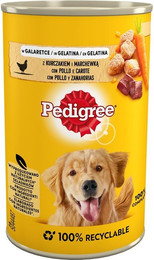 Produktbild von Pedigree Adult Nassfutter mit Huhn und Karotten in Gelee - 24 x 400 g