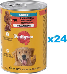 Produktbild von PEDIGREE Adult Nassfutter mit Rindfleisch und Leber - 24 x 400 g