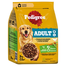 Produktbild von PEDIGREE Adult Trockenfutter mit Geflügel und Gemüse - 3 kg