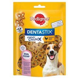 Produktbild von Pedigree Dentastix Chewy Chunx Mini Zahnpflegesnacks mit Huhn für kleine Hunde - 68 g