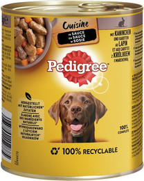 Produktbild von Pedigree in Sauce 800 Gramm Hundenassfutter Sparpaket 24 x 800 Gramm Kaninchen mit Karotte