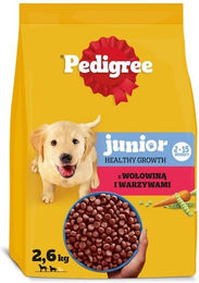 Produktbild von PEDIGREE Junior Trockenfutter mit Rind und Gemüse für Welpen mittelgroßer und großer Rassen 2,6 kg