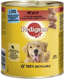 Produktbild von Pedigree Nassfutter Hund Adult Classic Rind Lamm Huhn - 12 x 800 g