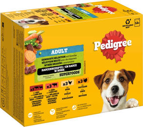 Pedigree Nassfutter Hund Adult Gemischte Selektion mit Gemüse in Sauce - 12 x 100 g – Bild 1 von 3