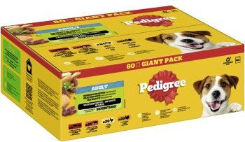 Pedigree Nassfutter Hund Adult Gemischte Selektion mit Gemüse in Sauce - 80 x 100 g – Bild 1 von 3
