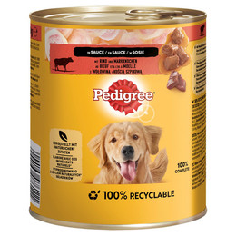 Produktbild von Pedigree Plus mit Rind und Markknochen in Sauce - 12 x 800 g