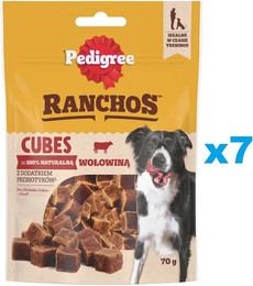 Produktbild von PEDIGREE Ranchos Cubes Zusatzfutter mit Rindfleisch - 7 x 70 g