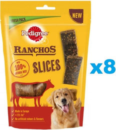 Produktbild von Pedigree Ranchos Slices Hundeleckerlis mit Rindfleisch - 8 x 60 g