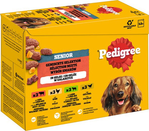 Produktbild von Pedigree Senior Nassfutter Gemischte Selektion in Gelee - 12 x 100 g