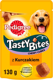 Produktbild von Pedigree Tasty Bites Chewy Cubes Hundeleckerli mit Huhn - 130 g