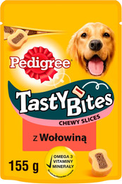 Produktbild von PEDIGREE Tasty Bites Chewy Slices Rind - 155 g