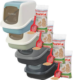 PeeWee EcoHus Katzenklo Starter-Paket - Marlin-Blau/Creme – Bild 1 von 5