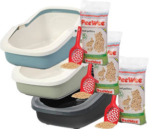PeeWee EcoMinor Katzentoilette Starter-Paket - Salbeigrün/Creme – Bild 1 von 5