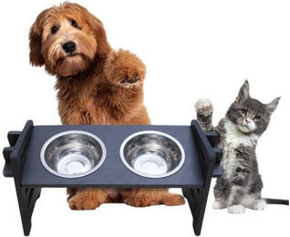 Produktbild von PEGSEN Futterstation aus Holz höhenverstellbar für Hund und Katze