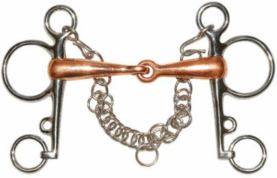 Produktbild von Pelham für zerbrochenes Pferd aus rostfreiem Stahl mit Vollkupfer-Läufen Tattini