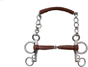 Produktbild von Pelham-Gebiss Metalab Pinchless mit Leder und kurzen Bügeln