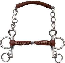 Produktbild von Pelham-Gebiss Metalab Pinchless mit Leder und kurzen Bügeln