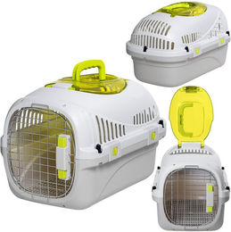 Peluvio Tiertransportbox SAFY für Hunde bis 5 kg, Öffnungsfenster/Großer Griff/Urinauffanggitter/bis zu 5 kg – Bild 1 von 5